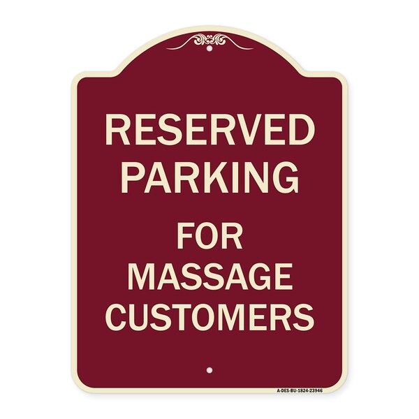 Designer Series For Massage Customers, Burgundy Heavy-Gauge Aluminum Sign, 24" x 18", BU-1824-23946